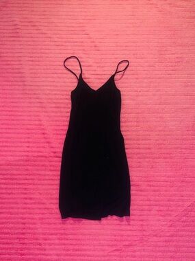Women's Black Slip Dress with Spaghetti Straps